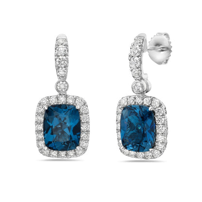 Charles Krypell Cushion Aquamarine Drop Earrings