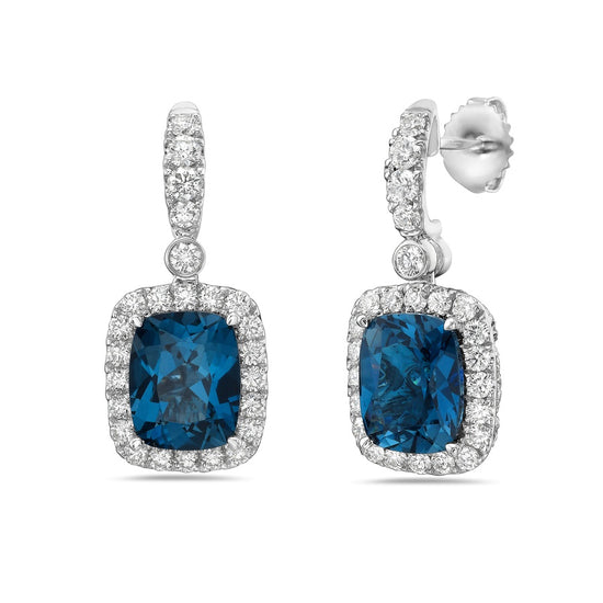 Charles Krypell Cushion Aquamarine Drop Earrings