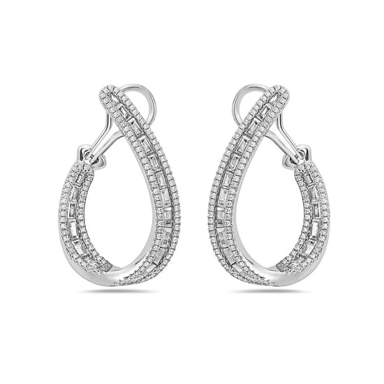 Charles Krypell Diamond Baguette Arch Earring