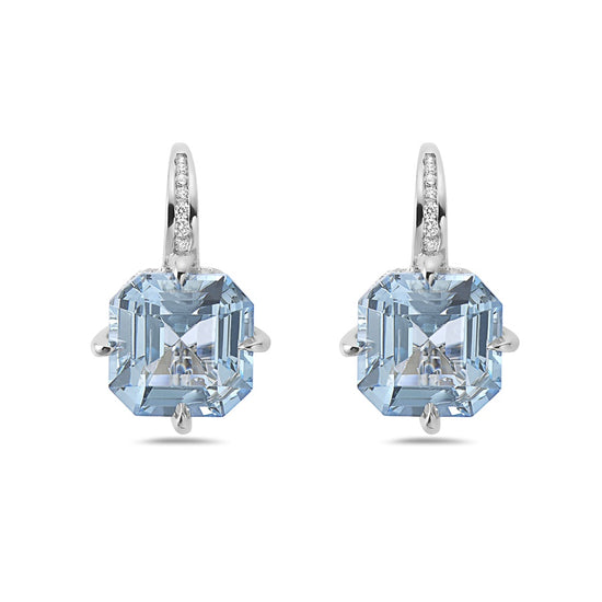 Charles Krypell Compass Set Aquamarine Drop Earrings