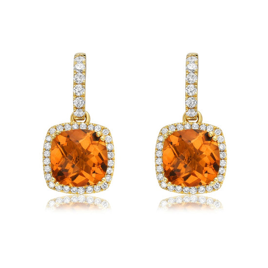 Charles Krypell Cushion Cut Aquamarine Drop Earrings