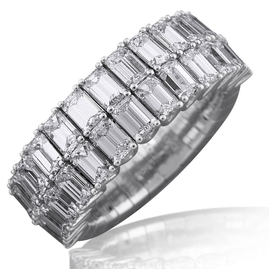 Picchiotti Xpandable™ 4.22CT Two Row Emerald Cut Halfway Eternity Ring