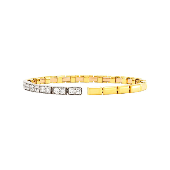 Etho Maria Diamond Reflexion Two Tone Rectangle Bangle Bracelet