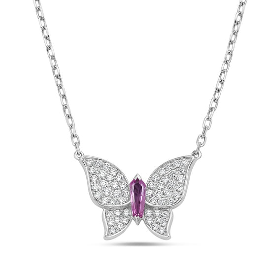 Charles Krypell Pavé Butterfly Necklace