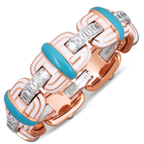Picchiotti Xpandable™ 23.69CT Diamond, Turquoise & White Ceramic Bracelet in Two-Tone Gold