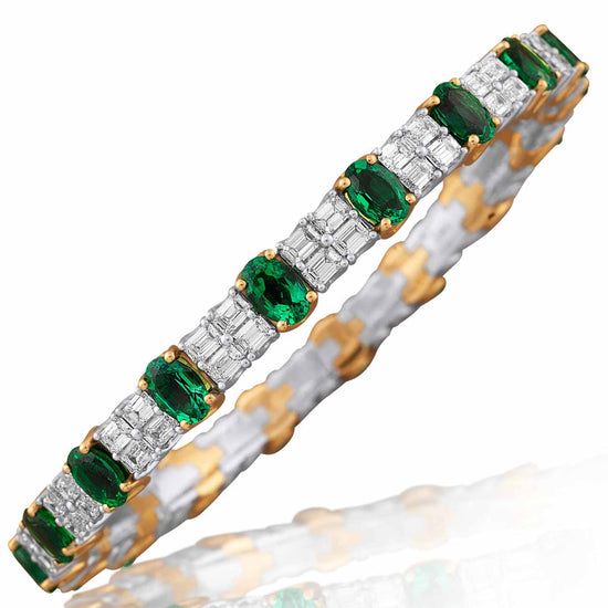 Picchiotti Xpandable™ 14.75CT Emerald and Diamond Mixed Cut Tennis Bracelet