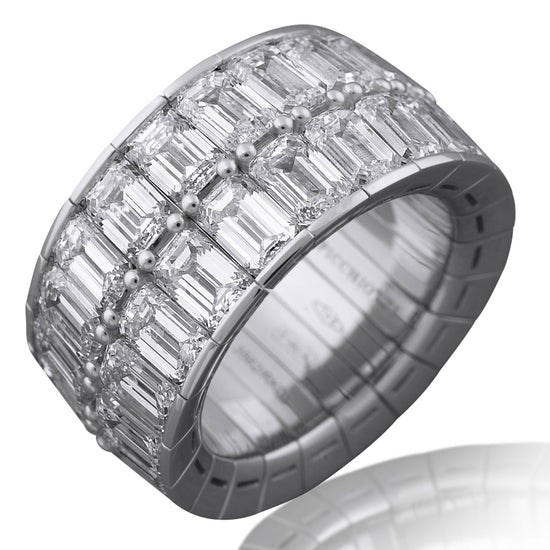 Picchiotti Xpandable™ 17.51CT Two Row Emerald Cut Channel-Set Eternity Ring
