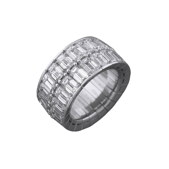 Picchiotti Xpandable™ 17.51CT Two Row Emerald Cut Channel-Set Eternity Ring