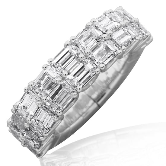 Picchiotti Xpandable™ 4.48CT Two Row Emerald Cut Halfway Eternity Ring
