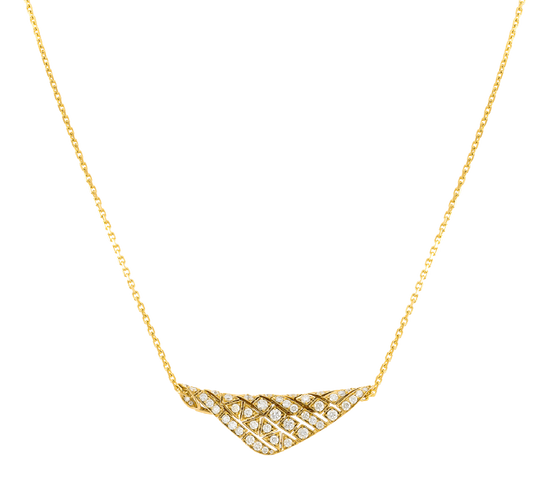 Etho Maria Diamond Reflexion Yellow Triangle Pendant Necklace