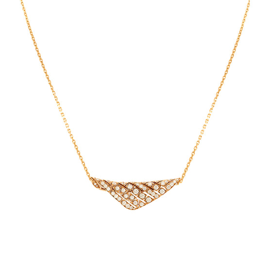 Etho Maria Diamond Reflexion Rose Triangle Pendant Necklace