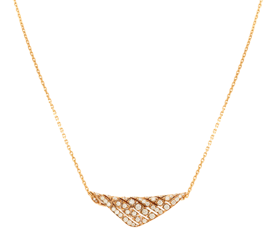 Etho Maria Diamond Reflexion Rose Triangle Pendant Necklace