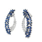 Diamond and Sapphire Leaves Hoop Earrings