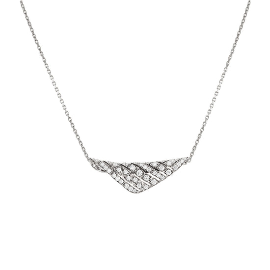 Etho Maria Diamond Reflexion White Triangle Pendant Necklace