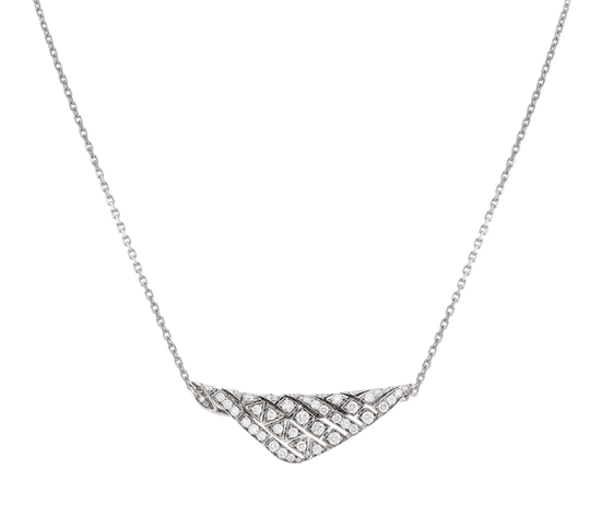 Etho Maria Diamond Reflexion White Triangle Pendant Necklace