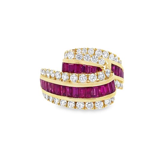 Charles Krypell Overlap Ruby and Diamond Ring