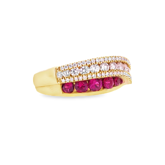 Charles Krypell Crossover Ruby and Diamond Ring