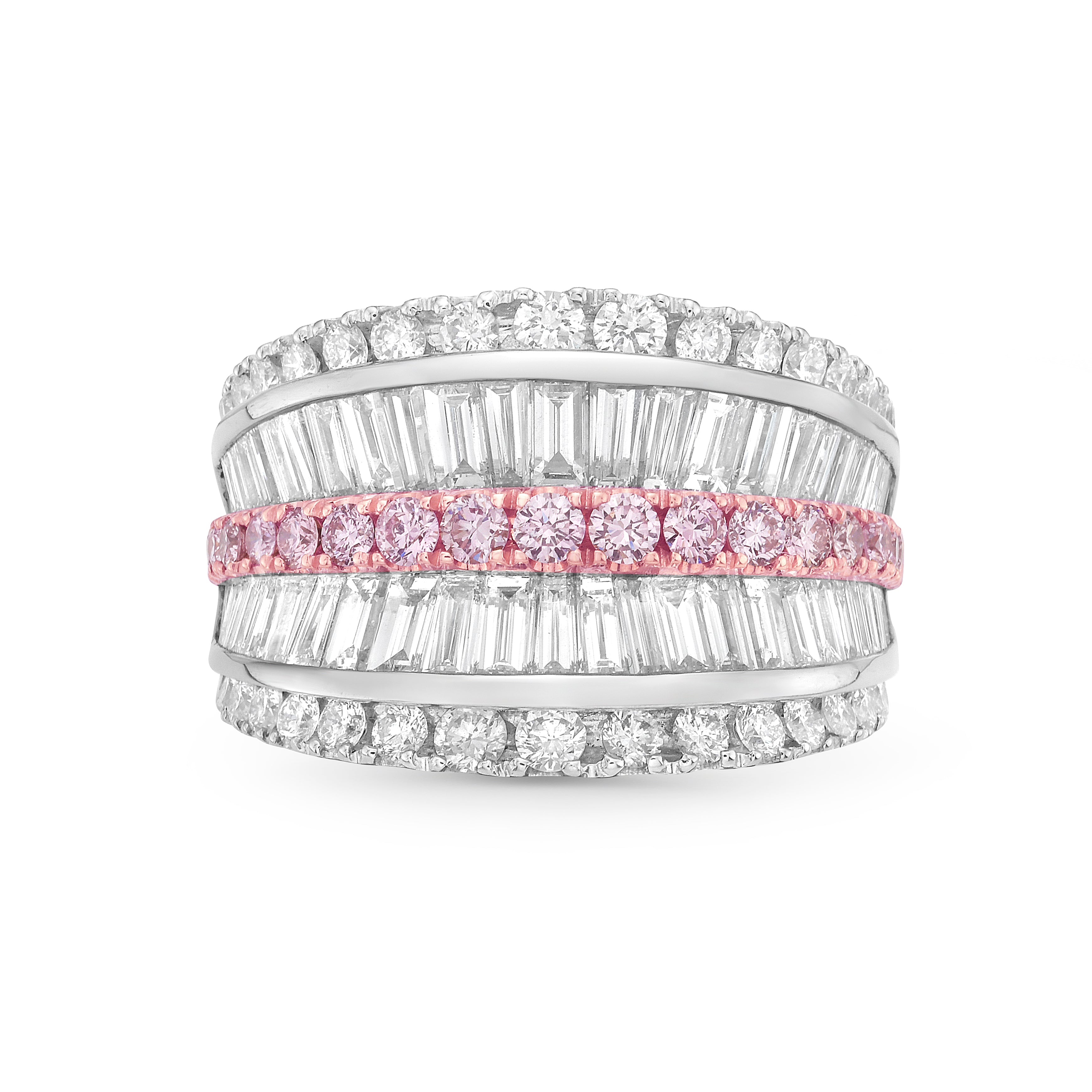 Charles Krypell Pink and White Diamond Ring – Brandon Boswell Diamonds