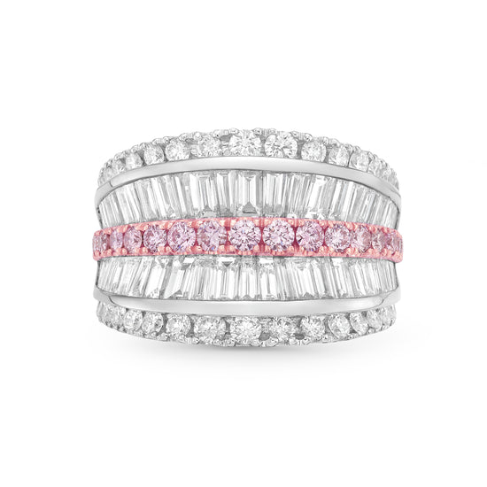 Charles Krypell Pink and White Diamond Ring