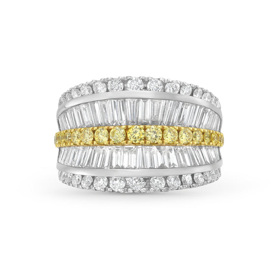 Charles Krypell Yellow and White Diamond Ring