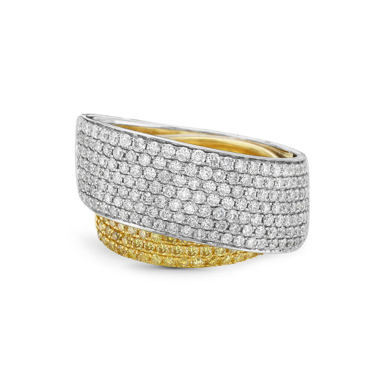 Precious Pastel White and Fancy Intense Yellow Diamond Ring