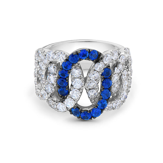 Sapphire Circle and Diamond Ring