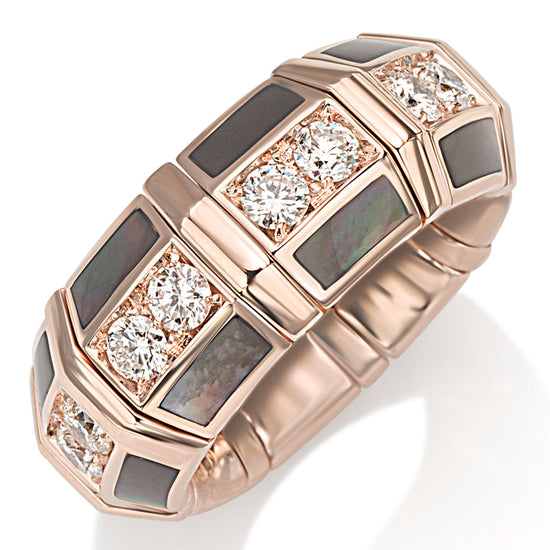 Picchiotti Xpandable™ 1.45CT Diamond & Green Mother-of-Pearl Fashion Ring in Rose Gold