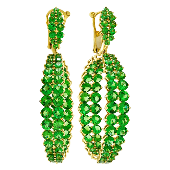 Etho Maria Tsavorite Gemini Hoop Drop Earrings