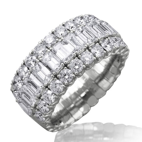 Picchiotti Xpandable™ 4.50CT Three Row Mixed Cut Halfway Eternity Ring