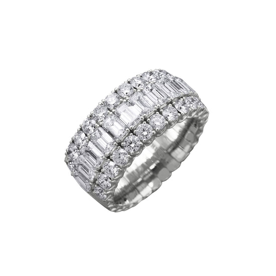 Picchiotti Xpandable™ 4.50CT Three Row Mixed Cut Halfway Eternity Ring