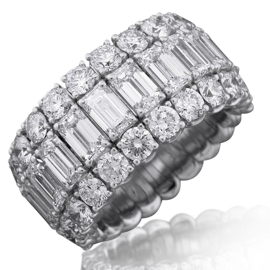 Picchiotti Xpandable™ 8.14CT Three Row Mixed Cut Halfway Eternity Ring
