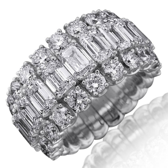 Picchiotti Xpandable™ 8.67CT Three Row Mixed Cut Halfway Eternity Ring