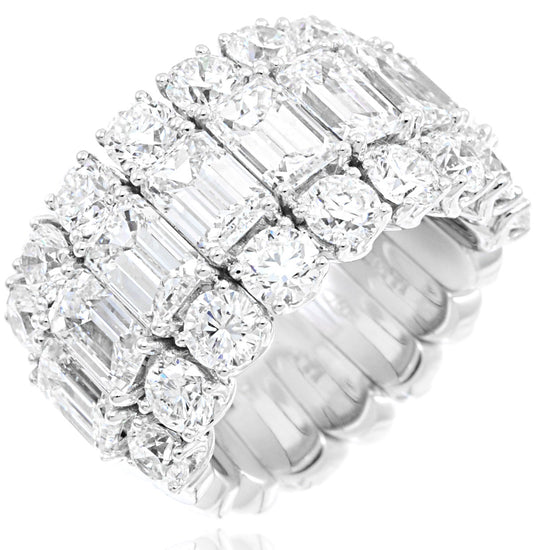 Picchiotti Xpandable™ 10.74CT Three Row Mixed Cut Halfway Eternity Ring
