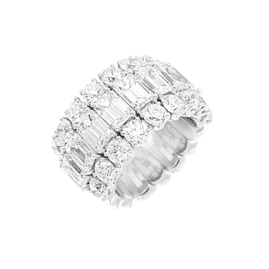 Picchiotti Xpandable™ 10.74CT Three Row Mixed Cut Halfway Eternity Ring
