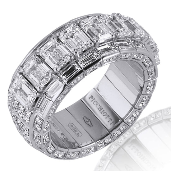 Picchiotti Xpandable™ 6.58CT Three Row Mixed Cut Halfway Eternity Ring