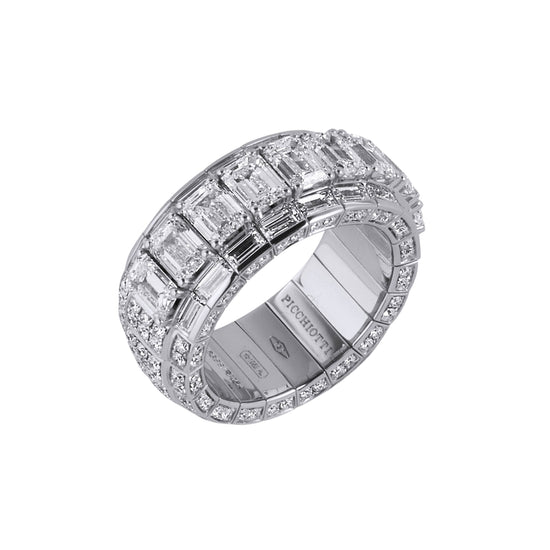 Picchiotti Xpandable™ 6.58CT Three Row Mixed Cut Halfway Eternity Ring