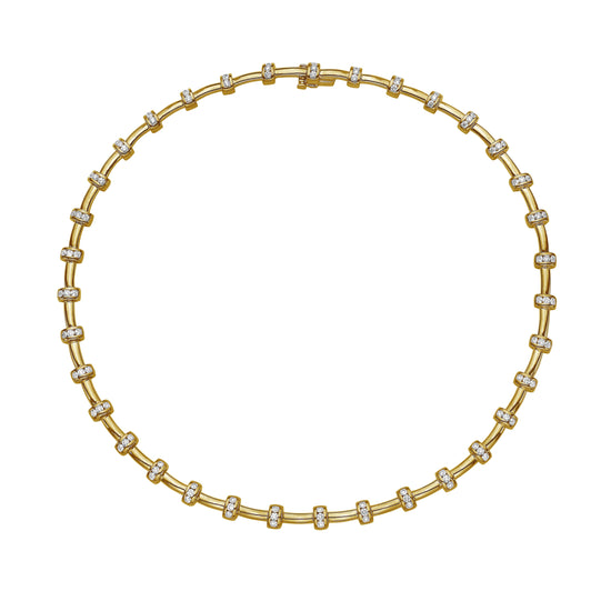 Charles Krypell Diamond Bead Tube Necklace