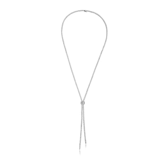 White Diamond Lariat Necklace