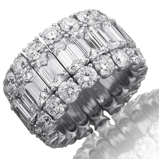 Picchiotti Xpandable™ 20.68CT Three Row Mixed Cut Eternity Ring