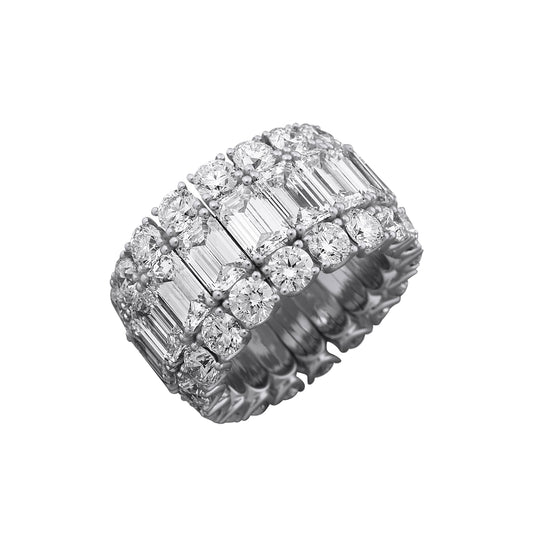 Picchiotti Xpandable™ 20.68CT Three Row Mixed Cut Eternity Ring