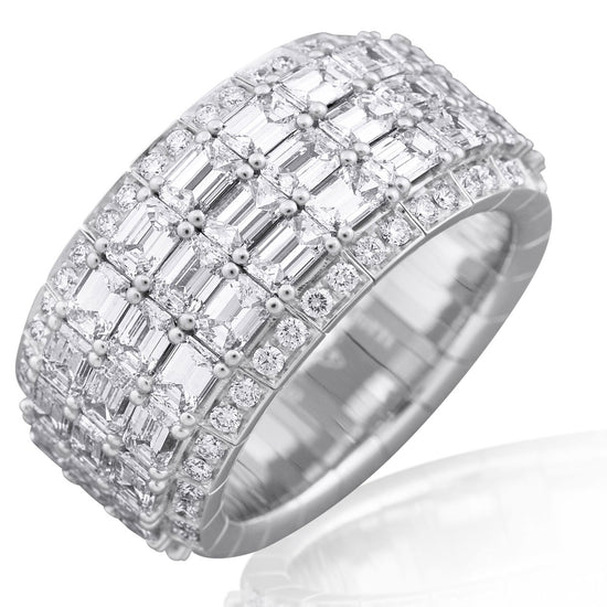 Xpandable™ 11.04CT Emerald and Round Cut Diamond Ring