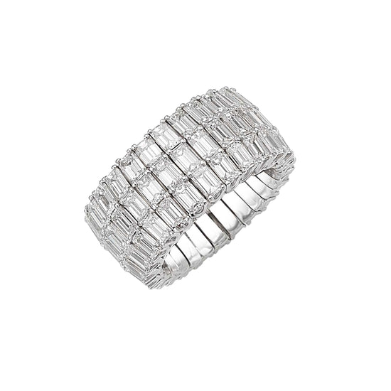 Picchiotti Xpandable™ 12.01CT Three Row Emerald Cut Eternity Ring
