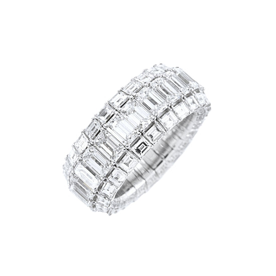 Picchiotti Xpandable™ 10.78CT Three Row Mixed Cut Eternity Ring