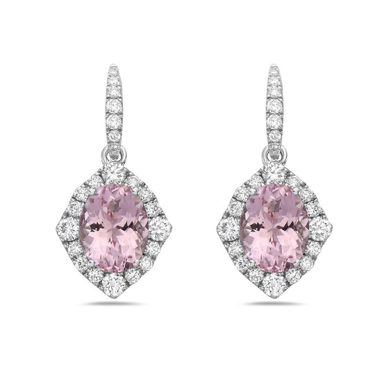 Charles Krypell Oval Rubellite Tourmaline Drop Earrings