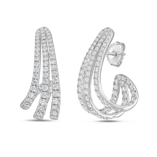 Charles Krypell Swoop Diamond Birdcage Earrings