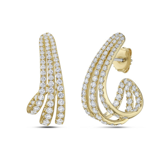 Charles Krypell Swoop Diamond Birdcage Earrings