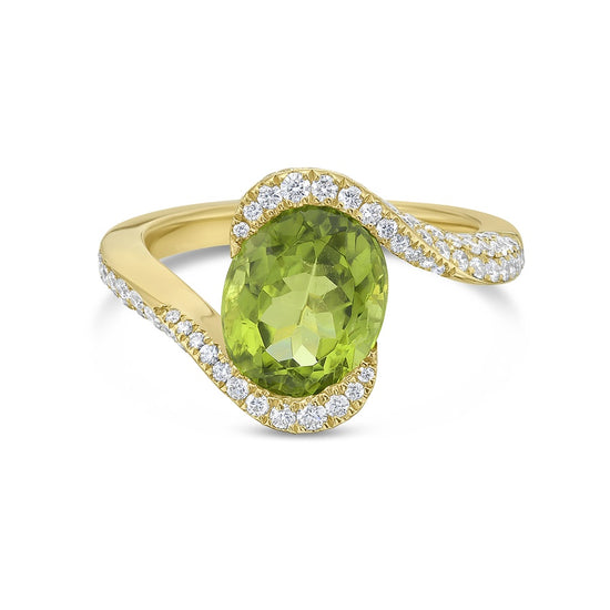 Charles Krypell Semi Bezel Pavé Aquamarine Ring