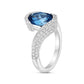 Charles Krypell Semi Bezel Pavé Aquamarine Ring