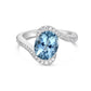 Charles Krypell Semi Bezel Pavé Aquamarine Ring