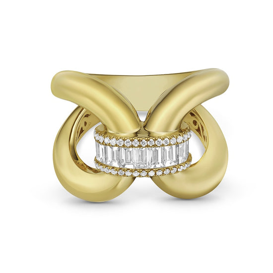 Charles Krypell Gold Diamond Bridge Ring